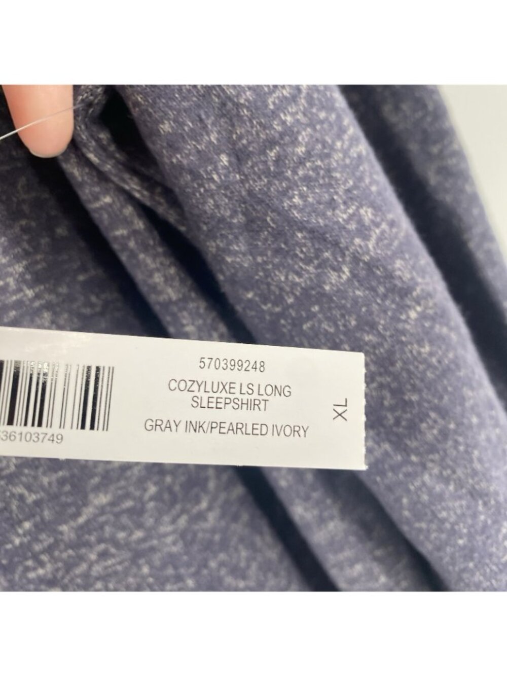 SOMA Size XL Gray CozyLuxe Long Sleeve Long Sleepshirt Rib - Picture 12 of 14